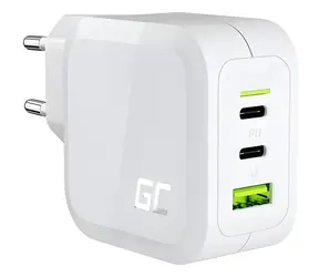 Green Cell GaN USB nabíjačka 65W biela / Nabíjačka / 2x USB-C / 1x USB-A