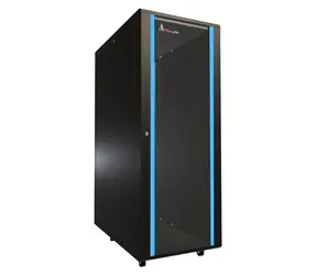 Extralink 32U/600x1000 stojanový čierna / 19" rozvádzač / sklenené dvere / nosnosť 1065 kg