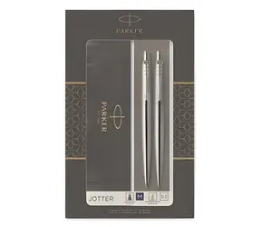 PARKER Jotter DuoSet Stainless Steel CT / Guľôčkové pero + mikroceruzka / hrot M / Darčeková krabička