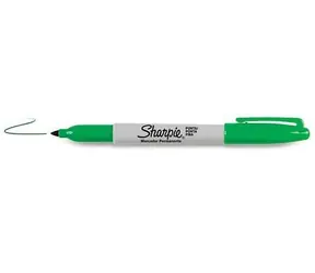 Sharpie Fine Popisovač permanentný zelená / okrúhly hrot F / 12ks