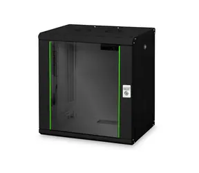 Digitus Unique čierna / Nástenný rozvádzač / 19" / 12U / 643x600x450 mm / aktívne chladenie