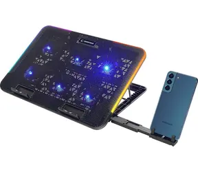 Rampage Sixpower R9 / Chladiaca podložka / pre notebooky 15,6" / RGB / nastaviteľná