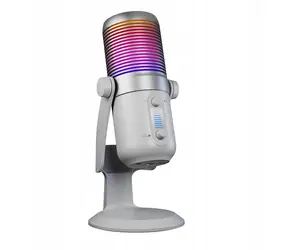 Rampage Diyez RGB biela / Stolný mikrofón / kapacitný / Mini Jack 3.5 mm / USB-C