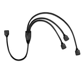 Inter-tech RGB rozbočovač káblov 3x 4-pin čierny / Rozbočovač / 0,48 m