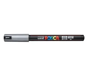 POSCA PC-1MR strieborná / Popisovač / Akrylový / Okrúhly hrot 0,7 mm / Rýchloschnúci