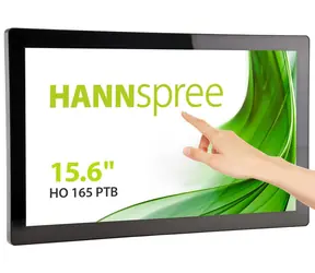 15,6" Hannspree HO165PTB čierna / Monitor / Dotykový / Full HD 1920x1080 / HDMI + DP + VGA / IP65