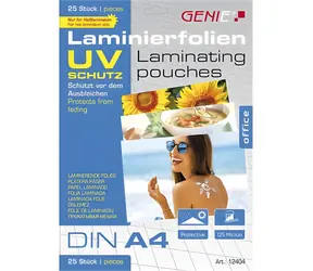 GENIE Laminovacia fólia A4 / Laminovacia fólia / 125 mic / UV ochrana / vodeodolná / 25 ks