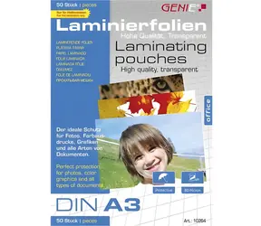 GENIE Laminovacia fólia A3 / Laminovacia fólia / 50 ks / 303×426 mm