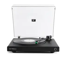 Victrola VPT-1520-BLK-INT Wave čierna / Gramofón / 2 rýchlostné / RCA / Auracast / predzosilňovač