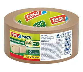 Tesa tesapack Strong ecoLogo hnedá / Baliaca páska / papierová / 50 mm x 25 m / nosnosť 30 kg