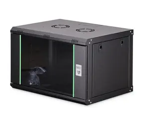 Digitus Dynamic čierna / Nástenný rozvádzač / 19" / 7U / 385x600x450 mm / sklenené dvere / IP20