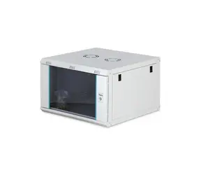 Digitus Dynamic šedá / Nástenný rozvádzač / 19" / 7U / 385x600x600 mm / sklenené dvere / aktívne chladenie