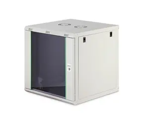 Digitus Dynamic sivá / Nástenný rozvádzač / 19" / 12U / 607x600x600 mm / sklenené dvere