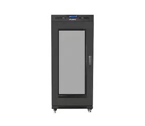 Lanberg Stojanový rozvádzač 15U 800x1000 čierna / Stojanový rozvádzač / 19" / LCD displej / Sklenené dvere