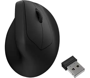 Keychron M5 čierna / Vertikálna bezdrôtová myš / optická / 30000 DPI / 8000 Hz / 2.4 GHz / BT 5.3