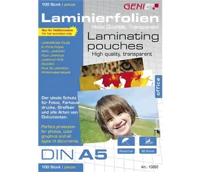 GENIE Laminovacia fólia A5 / Laminovacia fólia / 100 ks