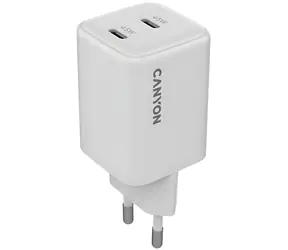 Canyon CU45CC biela / Nabíjačka / GaN / 45W / 2x USB-C / PD