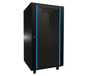 Extralink Rack 22U čierna / Stojanový rozvádzač / 19" / Šírka 600 mm / Hĺbka 600 mm / nosnosť 600 kg / sklenené dvere