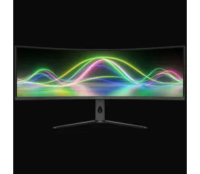 49" LC-Power LC-M49QCK čierna / Monitor / zakrivený 1000R / VA / DQHD 5120x1440 / 120Hz / HDMI 2.1 + DP 1.4