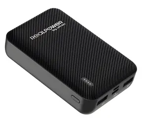 RealPower PB-10000 SE čierna / Powerbanka / 10 000 mAh / USB & USB-C / 2,4 A