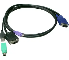 LevelOne KVM kábel VGA, USB-A, PS/2, 3 m čierna / KVM kábel / VGA / USB-A / PS/2 / 3 m