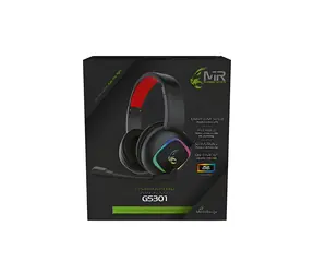 MediaRange MRGS301 čierno-červená / Herné slúchadlá s mikrofónom / 7.1 Surround / USB / LED podsvietenie