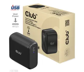 Club3D CAC-1908 čierna / USB nabíjačka / 100W / GaN / USB-C / PD 3.0