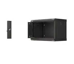 Lanberg WF03 6U čierna / Nástenný rozvádzač / 19" / 540×350 mm / sklenené dvere / flat pack
