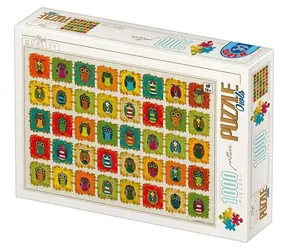 D-TOYS Puzzle Vzorkovník: Sovy / 1000 dielikov / 68x47 cm