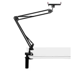 Puluz PU653B / Stolný držiak na tablet a telefón / nastaviteľný uhol / do 11 palcov / svorka do 7 cm