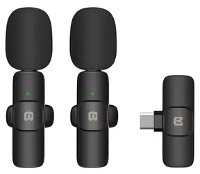 Puluz PU3151B čierna / Klopový mikrofón / sada 2 ks / bezdrôtový / USB-C / 2,4 GHz
