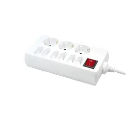 LogiLink Predlžovací kábel 9 zásuviek biela / Predlžovací kábel / 9 zásuviek / 1,5 m / vypínač / 3500 W