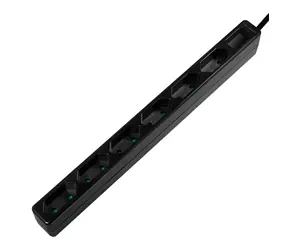 LogiLink LPS231B čierna / Predlžovací kábel / 6 zásuviek / 1,5 m / 250 V / 15 A