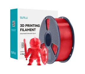 Sunlu Filament PLA+ priehľadná červená / Struna pre 3D tlačiareň / PLA+ / 1,75 mm / 1 kg