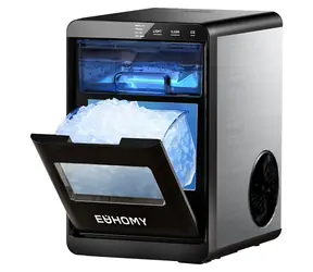 Euhomy IM017 čierna / Výrobník kociek ľadu / Nugget / Denná kapacita 20 kg / 1,8 l