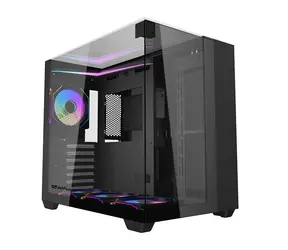 darkFlash TH285 čierna / Počítačová skriňa / ATX / tvrdené sklo / 4X ventilátor
