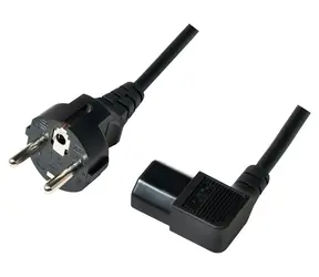 LogiLink Napájací kábel CEE 7/7 - IEC C13 90° čierna / Napájací kábel / 3 m / 10 A / 250 V