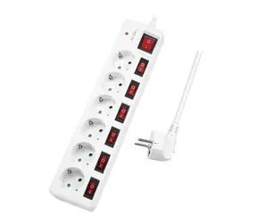 LogiLink Predlžovací kábel 6x zásuvka biela / Predlžovací kábel / 1,5 m / 230V-16A / vypínače