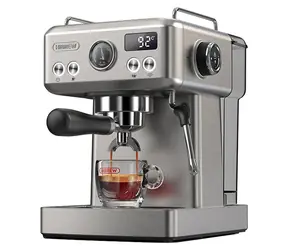HiBREW H10A strieborno-šedá / Pákový kávovar / 1350 W / 19 bar / 1,8 l / regulácia teploty