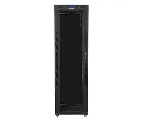 Lanberg FF01-6842-12BL V2 čierna / Stojanový rozvádzač / 19" / 42U / 600x800 mm / nosnosť 1200 kg / sklenené dvere