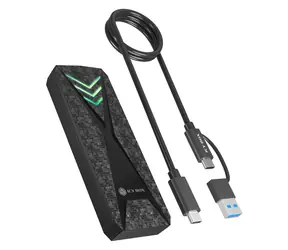 ICY BOX Spade Case 1805 čierna / Externý box pre M.2 / M.2 NVMe PCIe SSD / USB 3.2 Gen 2 Type-C / do 2TB / RGB