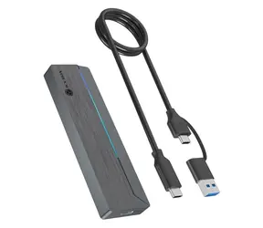 ICY BOX Externý box pre M.2 SSD RGB sivá / Externý box / M.2 SATA/NVMe / USB 3.2 Gen 2 / USB-C