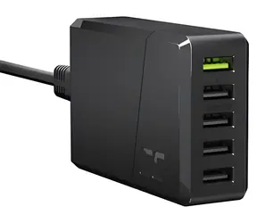 Green Cell Nabíjačka 5x USB QC 3.0 čierna / Nabíjačka / 52W / 5x USB / QC 3.0