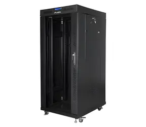 Lanberg FF01-8037-12BL čierna / Stojanový rozvádzač / 19" / 37U / 800x1000 mm / Sklenené dvere / LCD displej