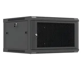 Lanberg nástenný rozvádzač 19" 6U 600×600 čierna / Nástenný rozvádzač / Perforované dvere / Flat pack