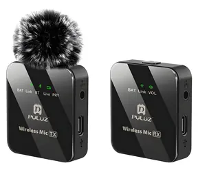 Puluz PU3153B / Bezdrôtový klopový mikrofón / TX + RX / 2,4 GHz / dosah 10 m