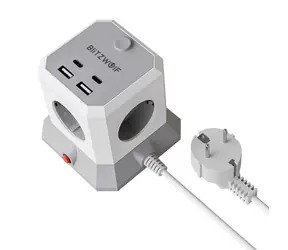 BlitzWolf BW-EC1 / Predlžovací kábel / 4X AC / 2x USB-A / 2x USB-C / 4000W