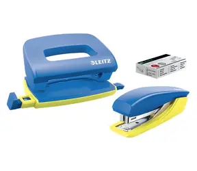 Leitz UrbanChic Set mini zošívačky a dierovačky modrá / Set mini zošívačky a dierovačky