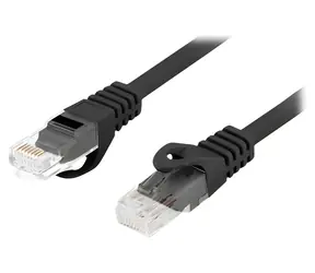 Lanberg CAT6 UTP čierna / Patch kábel / 0,25 m / LSZH / CU / Fluke Pass