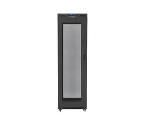 Lanberg Rack 42U čierna / Stojanový rozvádzač / 19" / 600x1000 mm / Flat pack / Perforované dvere / LCD